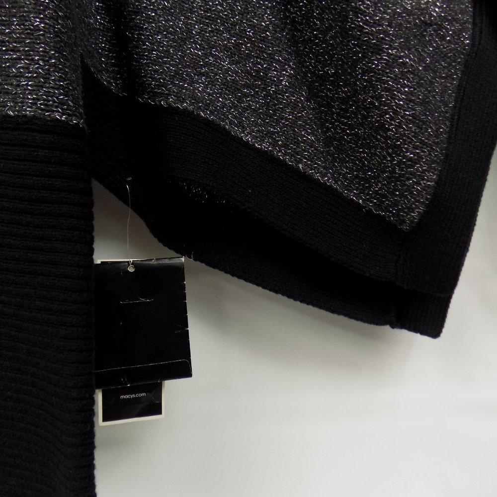 Alfani Black Metallic Sparkly Wide Sleeved Sweater Size Small NWT - Picture 3 of 7